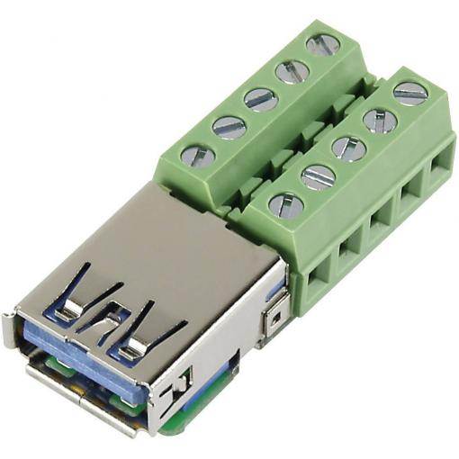 TRU COMPONENTS USB-AFT-2 Vestavná USB zásuvka 3.0 zásuvka, vestavná horizontální Množství: 1 ks