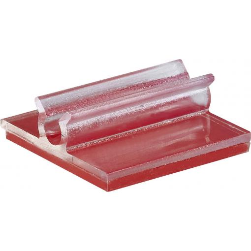 TRU COMPONENTS 93014c468a úchytka samolepicí 1386634 Průměr kabelového svazku (rozsah) 6.40 mm (max) transparentní 1 ks