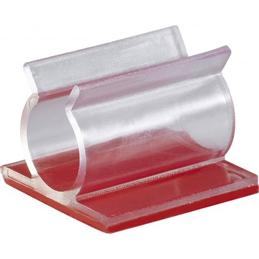 TRU COMPONENTS 93014c469a úchytka samolepicí 1386635 Průměr kabelového svazku (rozsah) 9.50 mm (max) transparentní 1 ks