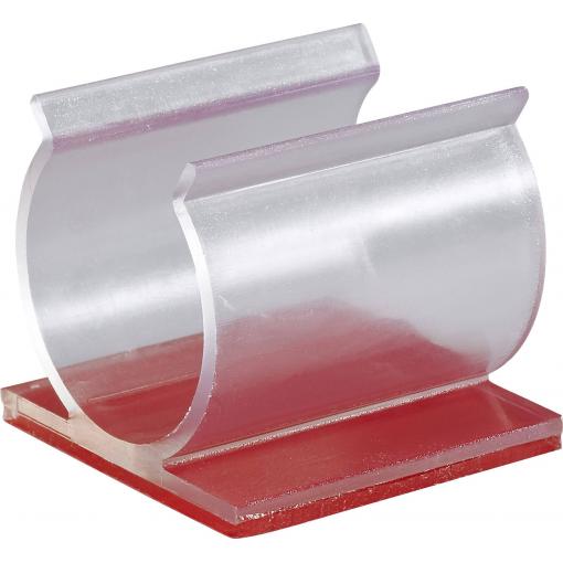 TRU COMPONENTS 93014c471a úchytka samolepicí 1386637 Průměr kabelového svazku (rozsah) 19.10 mm (max) transparentní 1 ks