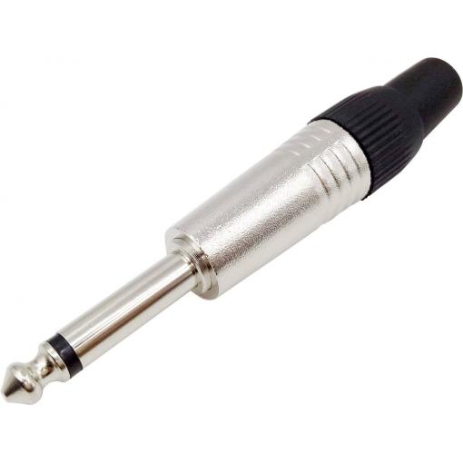 TRU COMPONENTS 1408824 jack konektor 6.35 mm zástrčka, rovná Pólů: 2 mono stříbrná 1 ks