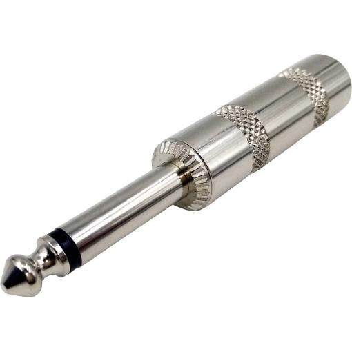 TRU COMPONENTS 1409063 jack konektor 6.35 mm zástrčka, rovná Pólů: 2 mono stříbrná 1 ks