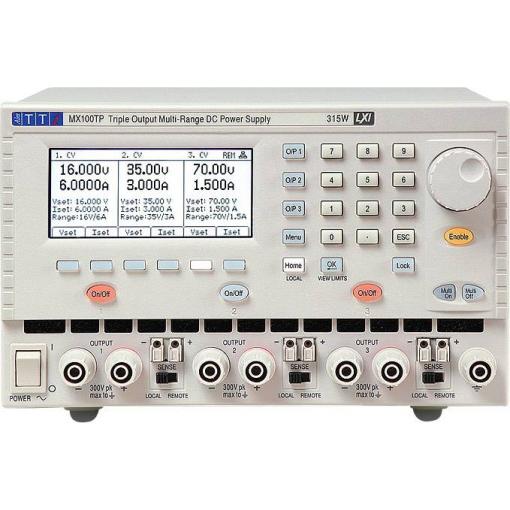 Aim TTi MX100TP laboratorní zdroj s nastavitelným napětím, 0 - 35 V/DC, 0 - 6 A, výstup 3 x, 51153-9400