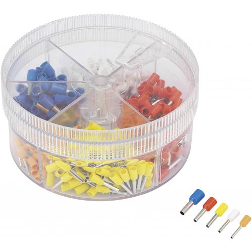 TRU COMPONENTS 739735 sada dutinek 0.5 mm², 0.75 mm², 1 mm², 1.5 mm², 2.5 mm² částečná izolace oranžová, bílá, žlutá, červená, modrá 400 ks