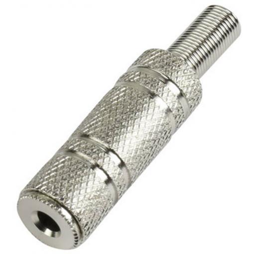 TRU COMPONENTS 595215 jack konektor 3.5 mm zásuvka, rovná Pólů: 2 mono stříbrná 1 ks