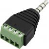 TRU COMPONENTS 1386615 jack konektor 3.5 mm zástrčka, rovná Pólů: 4 stereo černá 1 ks