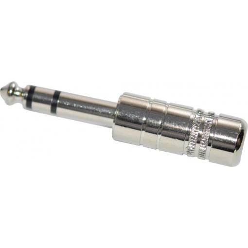 TRU COMPONENTS 733024 jack konektor 6.35 mm zástrčka, rovná Pólů: 3 stereo stříbrná 1 ks