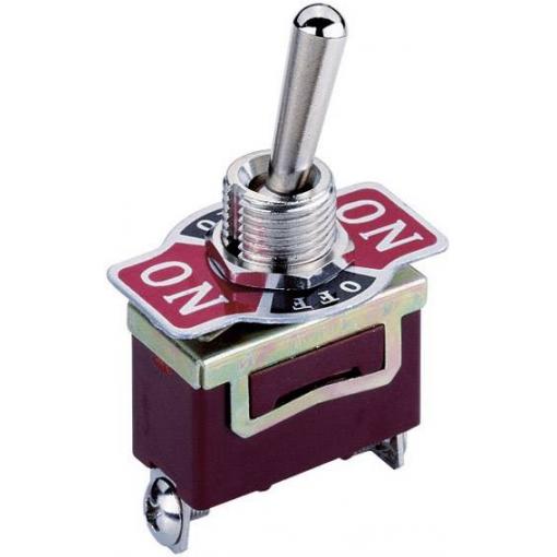 TRU COMPONENTS 701211 KN3 páčkový spínač 250 V/AC 10 A 2x zap/vyp/zap s aretací/0/s aretací 1 ks