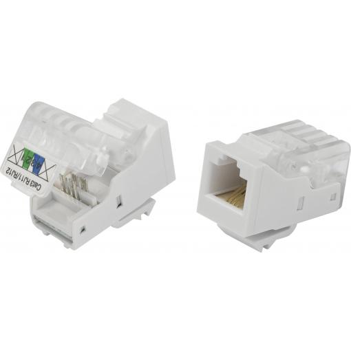 TRU COMPONENTS 93014c937 Modulární zásuvky, bez nářadí zásuvka, rovná přírodní 1 ks