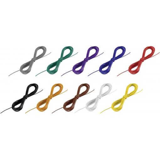 TRU COMPONENTS 1571111 lanko/ licna, LiFY, 1 x 0.25 mm², černá, bílá, modrá, hnědá, červená, žlutá, zelená, šedá, oranžová, fialová, zelenožlutá, 55 m