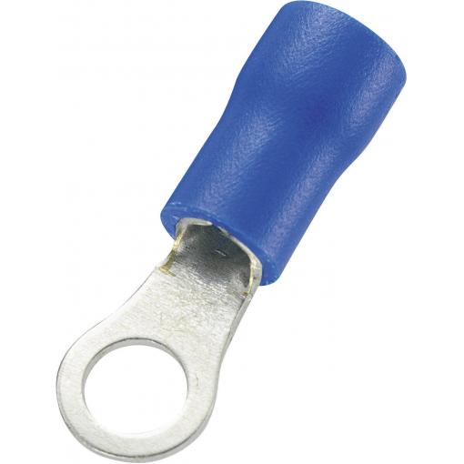 TRU COMPONENTS 746542 kulaté kabelové oko Průřez (max.)=2.50 mm² Ø otvoru=4.2 mm částečná izolace modrá 100 ks