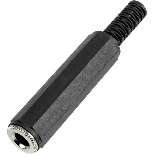 TRU COMPONENTS 595216 jack konektor 6.35 mm zásuvka, rovná Pólů: 2 mono černá 1 ks