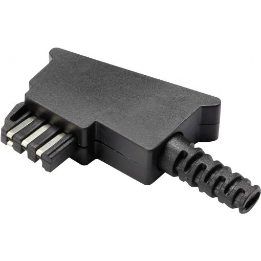 TRU COMPONENTS GM02F Sada TAE zástrčka, zahnutá černá Množství: 1 ks