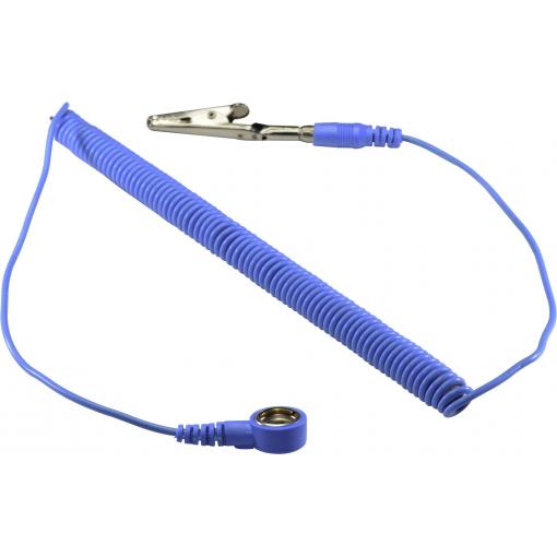 TRU COMPONENTS SpKL-10-183-SK ESD zemnicí kabel 1.83 m tlačítko 10 mm, krokosvorka