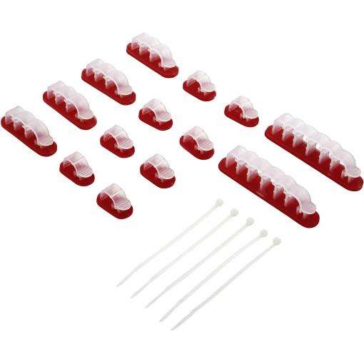 TRU COMPONENTS WCM-SET-TT držák kabelu samolepicí 1386629-1 transparentní 19 ks