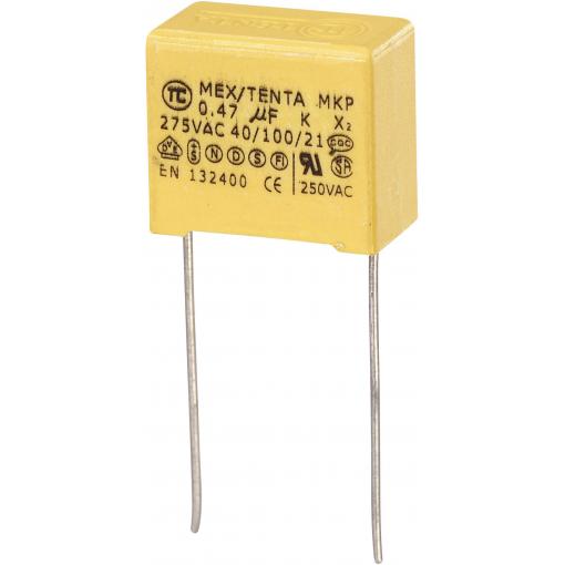 TRU COMPONENTS MKP-X2 1 ks odrušovací kondenzátor MKP-X2 radiální 0.47 µF 275 V/AC 10 % 15 mm (d x š x v) 18 x 10 x 16 mm