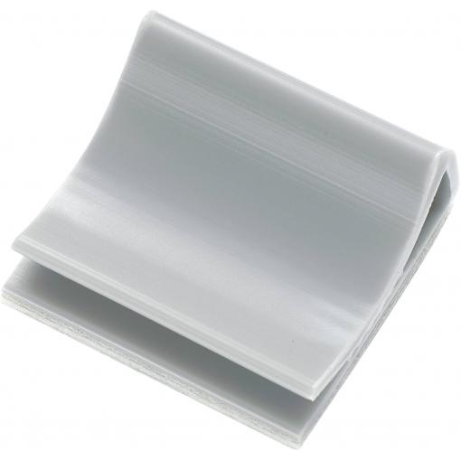 TRU COMPONENTS 130100-PVC-WH-D1 úchytka 1572127 Průměr kabelového svazku (rozsah) 6.70 mm (max) s akrylátovým lepidlem šedá 1 ks