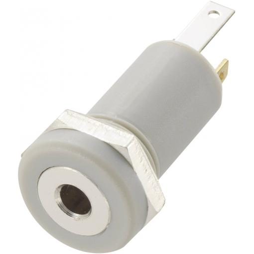 TRU COMPONENTS 1572253 jack konektor 2.5 mm zásuvka, vestavná vertikální Pólů: 4 stereo šedá 1 ks