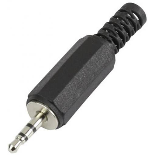 TRU COMPONENTS 1572330 jack konektor 2.5 mm zástrčka, rovná Pólů: 3 stereo černá 1 ks