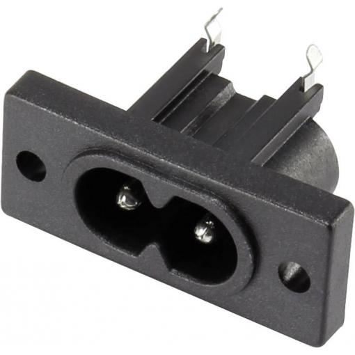 TRU COMPONENTS 1365765 IEC zástrčka C13/C14 zástrčka, vestavná úhlová Počet kontaktů: 2 2.5 A černá 1 ks