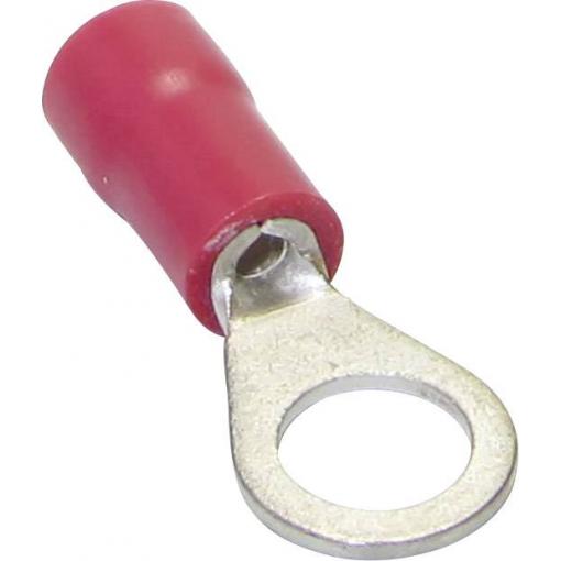 TRU COMPONENTS 1583065 kulaté kabelové oko Průřez (max.)=1.50 mm² Ø otvoru=8.40 mm částečná izolace červená 1 ks
