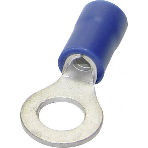 TRU COMPONENTS 1583068 kulaté kabelové oko Průřez (max.)=2.50 mm² Ø otvoru=6.50 mm částečná izolace modrá 1 ks