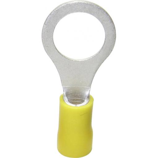 TRU COMPONENTS 1583071 kulaté kabelové oko Průřez (max.)=6 mm² Ø otvoru=6.50 mm částečná izolace žlutá 1 ks