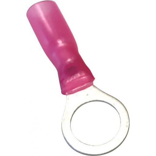 TRU COMPONENTS 1583108 kulaté kabelové oko se smršťovací bužírkou Průřez (max.)=1.50 mm² částečná izolace červená 1 ks