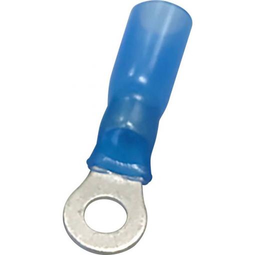 TRU COMPONENTS 1583112 kulaté kabelové oko se smršťovací bužírkou Průřez (max.)=2.50 mm² částečná izolace modrá 1 ks