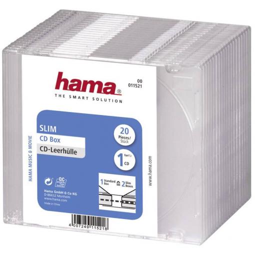 Hama útlý obal na CD 00011521 1 CD/DVD/Blu-Ray transparentní polystyren 20 ks