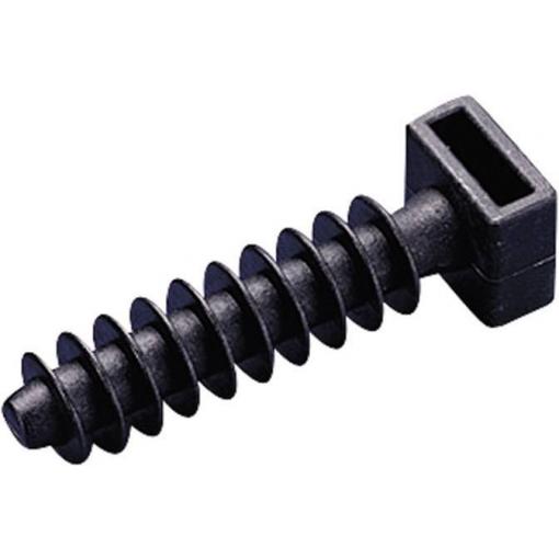 TRU COMPONENTS TC-CHR6203 držák kabelu 1593021 Průměr kabelového svazku (rozsah) 10 mm (max) lamelová patka černá 1 ks