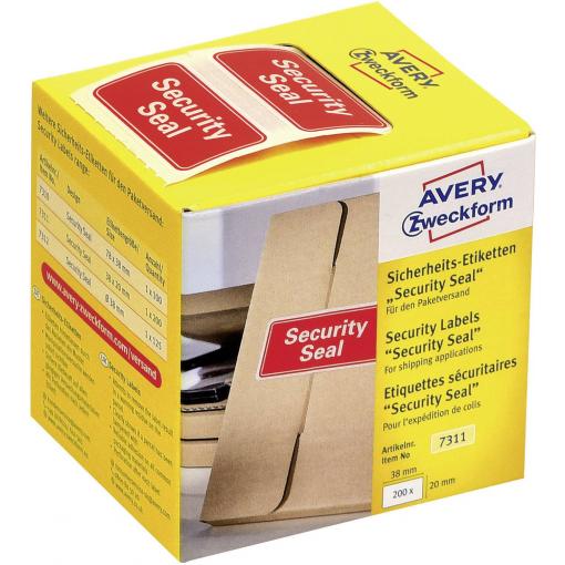 Avery-Zweckform 7311 bezpečnostní štítky 38 x 20 mm fólie VOID červená 200 ks
