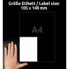 Avery-Zweckform 6124 univerzální etikety 105 x 148 mm papír bílá 40 ks trvalé inkoustová tiskárna, laserová tiskárna, barevná laserová tiskárna, kopírka,