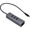 i-tec i-Tec USB-C Metal 3-Port - Hub - 3 x SuperSpeed USB 3.0 + 1 x 10/100/1000 síťový adaptér 10 / 100 / 1000 MBit/s USB-C®