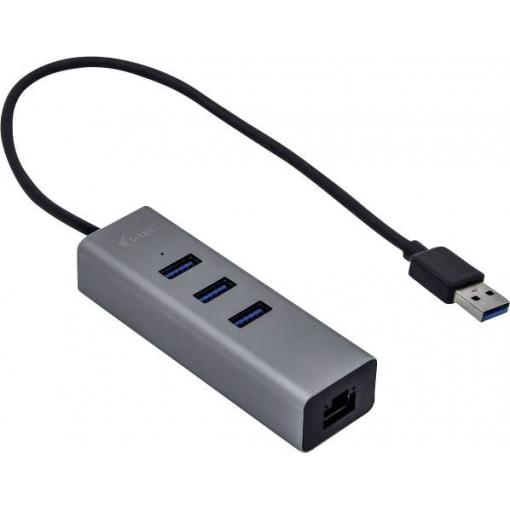 i-tec i-Tec USB 3.0 Metal 3-Port - Hub - 3 x SuperSpeed USB 3.0 + 1 x 10/100/1000 síťový adaptér 10 / 100 / 1000 MBit/s USB 3.2 (Gen 1x1)