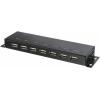 Renkforce RF-4791678 USB Hub 7 portů USB-A USB 2.0 480 MBit/s kovový ukazatel, pro montáž na zeď černá RF-4791678