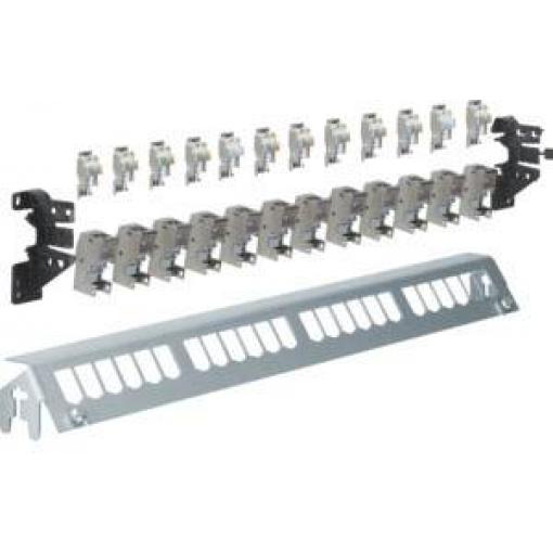 Hager FZ24MM síťový patch panel CAT 6A částečně osazený