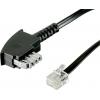 fax kabel přemostěný [1x telefonní zástrčka TAE-N - 1x RJ11 zástrčka 6p2c] 3.00 m černá Basetech