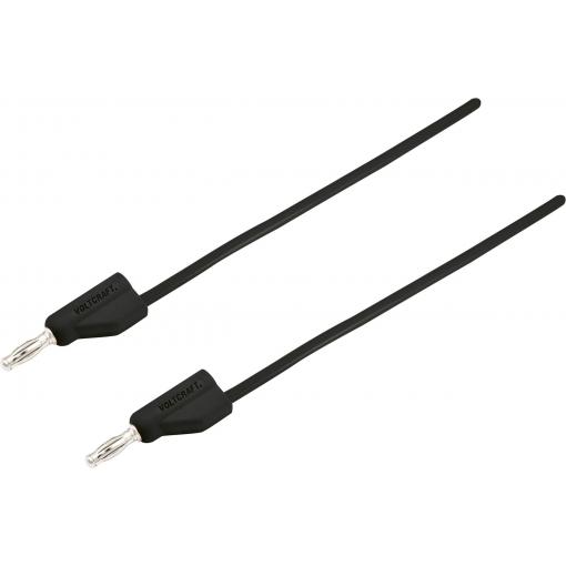 VOLTCRAFT MSB-300 měřicí kabel lamelová zástrčka 4 mm silikon 1.00 m černá 1 ks