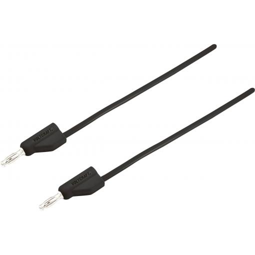 VOLTCRAFT MSB-300 měřicí kabel lamelová zástrčka 4 mm silikon 1.50 m černá 1 ks