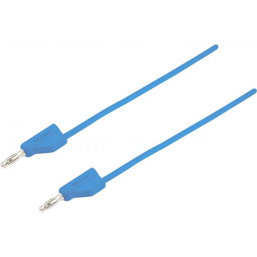 VOLTCRAFT MSB-300 měřicí kabel lamelová zástrčka 4 mm silikon 25.00 cm modrá 1 ks