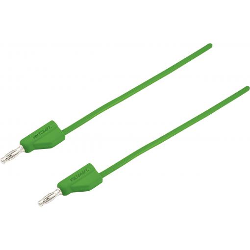 VOLTCRAFT MSB-300 měřicí kabel lamelová zástrčka 4 mm silikon 25.00 cm zelená 1 ks