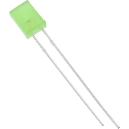 HuiYuan 2504G6D-KPC-S LED s vývody zelená hranatý 2 x 5 mm 75 mcd 180 ° 20 mA