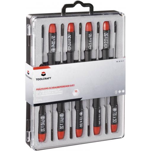 TOOLCRAFT pro elektroniku a jemnou mechaniku sada šroubováků 9dílná plochý, křížový PH, profil T