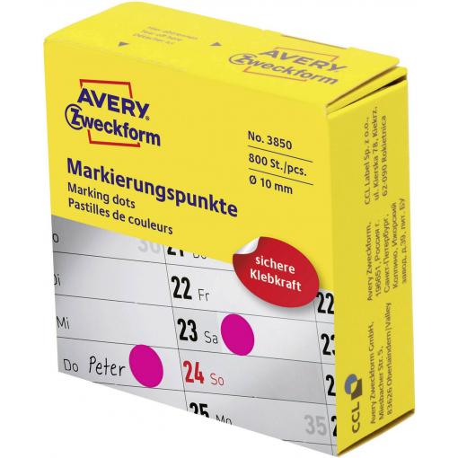 Avery-Zweckform 3850 popisovače etiket Ø 10 mm purpurová 800 ks trvalé papír