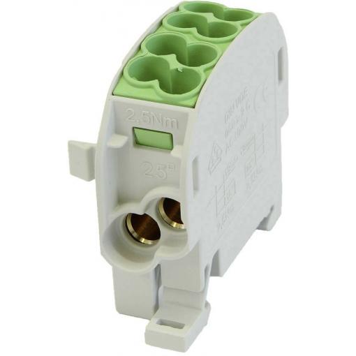 HoraeTec 080110-2-3 PA, mosaz šedobílá (RAL 7035), žlutá, zelená 1pólový 100 A 690 V Typ vodiče = PE