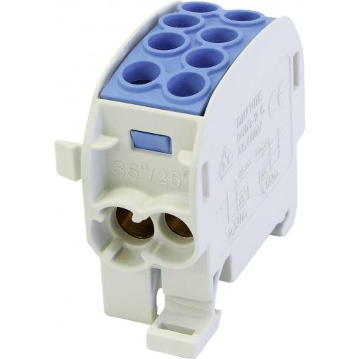 HoraeTec 080210-1-3 mosaz, PA šedobílá (RAL 7035), zářivá modrá 1pólový 125 A 690 V Typ vodiče = N