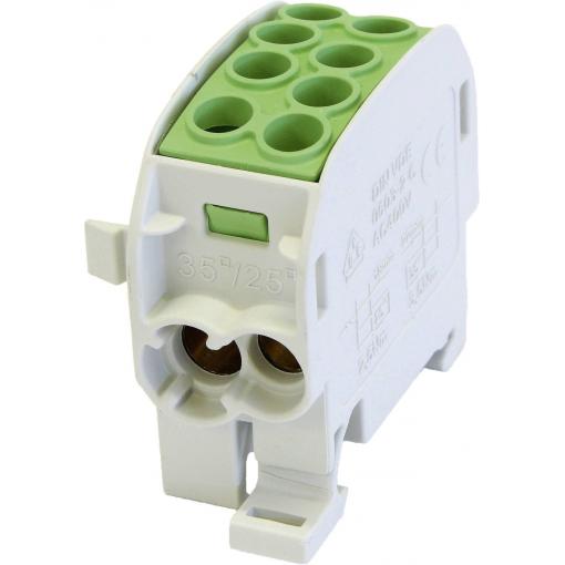 HoraeTec 080210-2-3 mosaz, PA šedobílá (RAL 7035), zelená, žlutá 1pólový 125 A 690 V Typ vodiče = PE