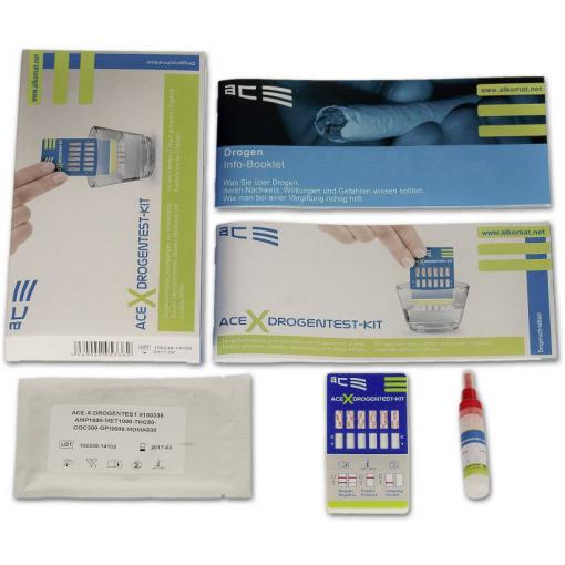 ACE Kit X 100338 sada testeru drog z moči, ze stěru Testovatelné drogy=amfetamin, amfetamin, MDMA, metamfetamin, metamfetamin, opiáty