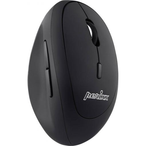 Perixx Perimice-719 optická ergonomická myš, přenos bezdrátový, 6 tlačítko, 1600 dpi, černá
